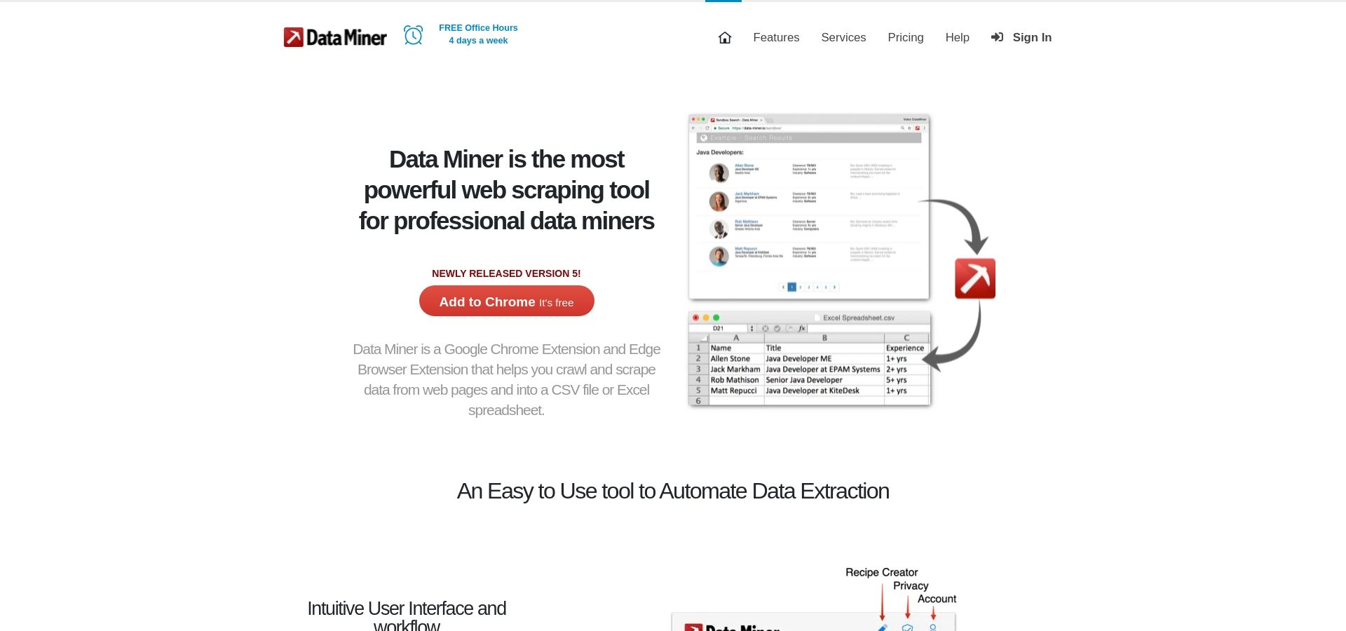 Scrape data from any website with 1 Click | Data Miner