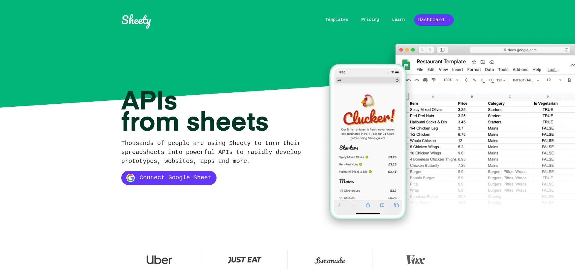 Sheety - Turn your Google Sheet into an API