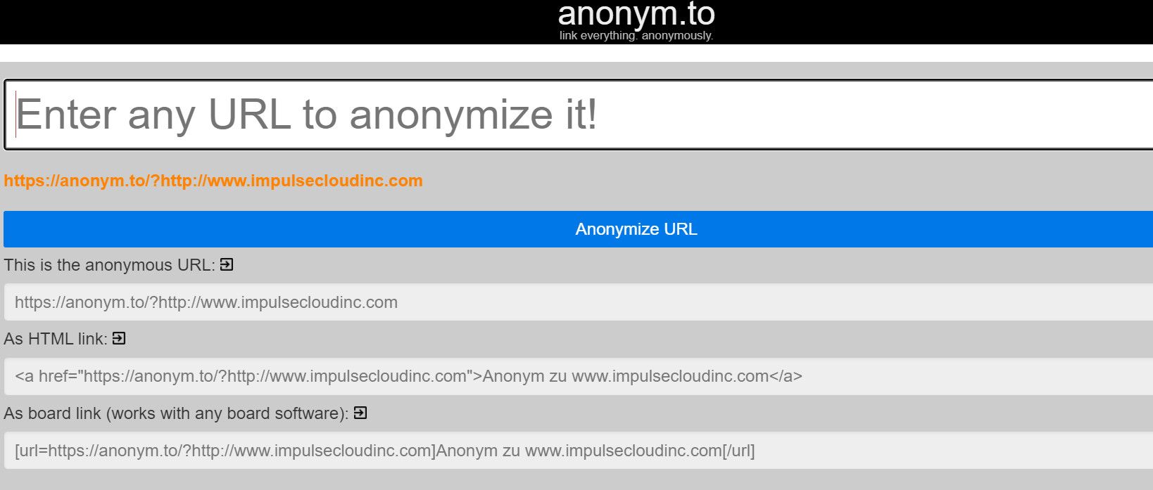 Anonym interface