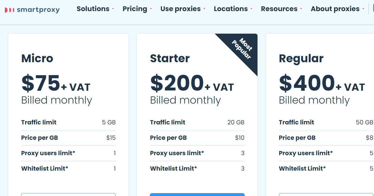 Smartproxy shared proxy payment interface